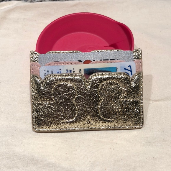 Tory Burch Scallop-T Metallic Card Case - Picture 3 of 4